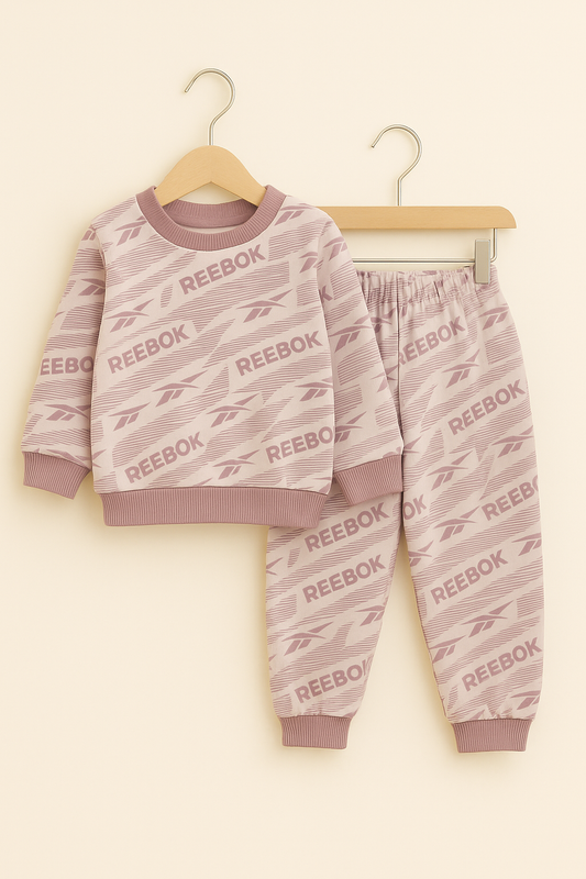 Toddler & Kids Casual Sweatshirt and Trouser Set Mauve Tone | 3-7 Years