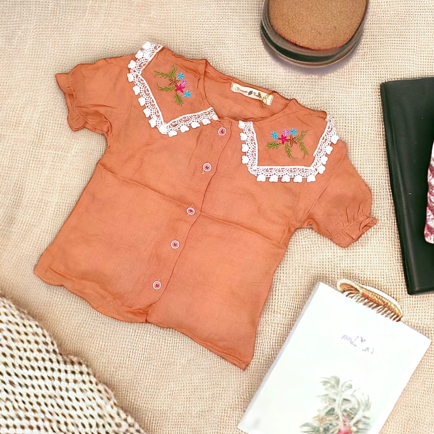 Girl Fancy embroidered Crop Top | 1-5 Years