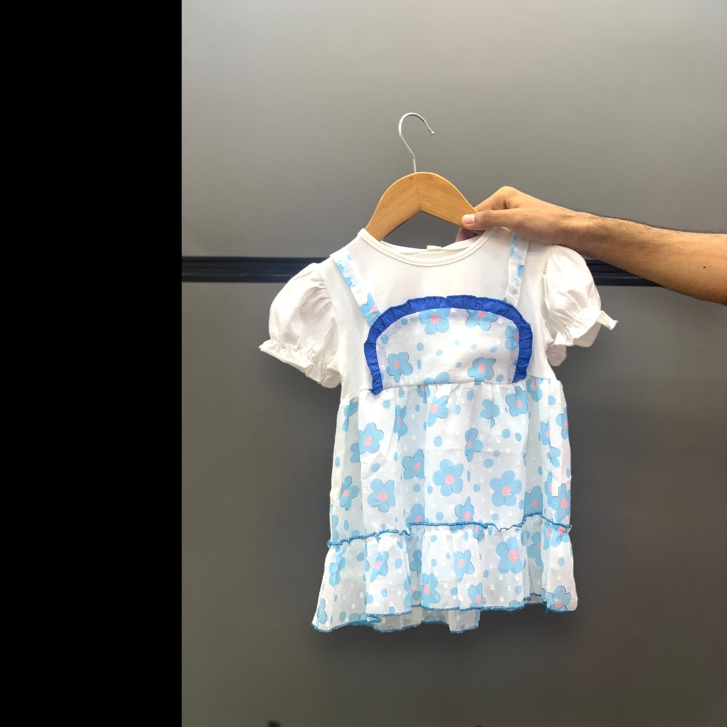 Soft fabric and Net causal frock | 9 Month to 3 Years