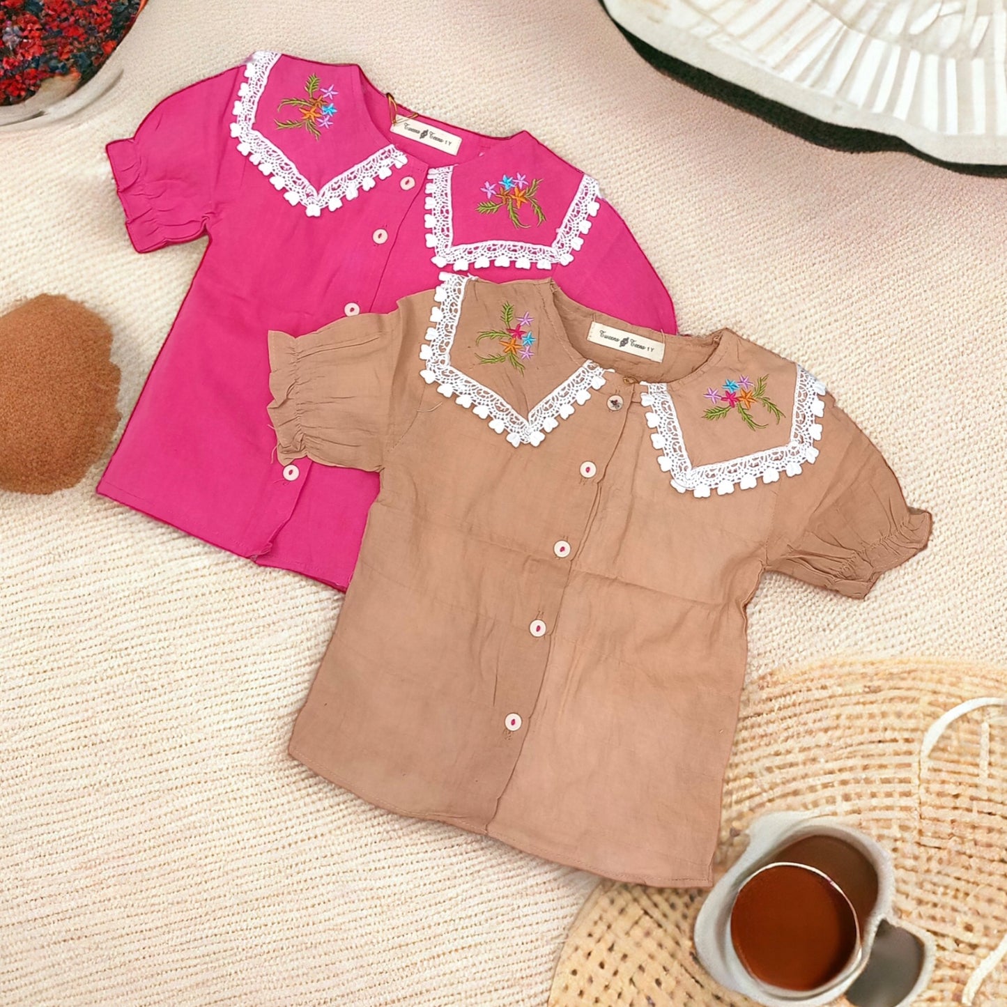 Girl Fancy embroidered Crop Top | 1-5 Years