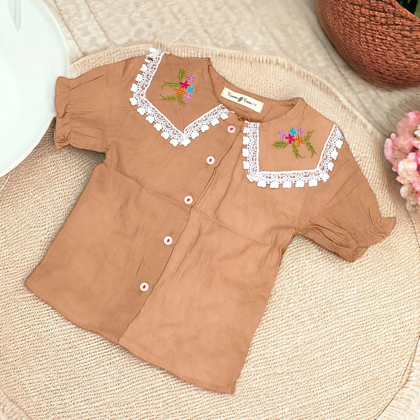 Girl Fancy embroidered Crop Top | 1-5 Years