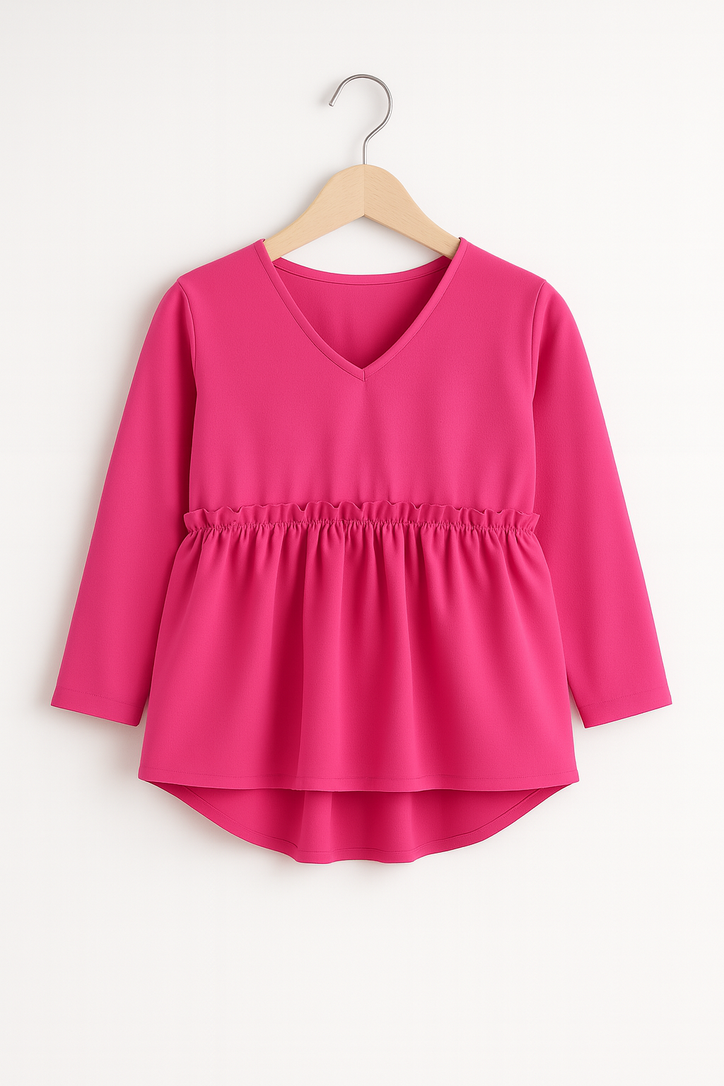 Girls' Crape Peplum Top – Soft Fall & Everyday Comfort | 4-7 Years