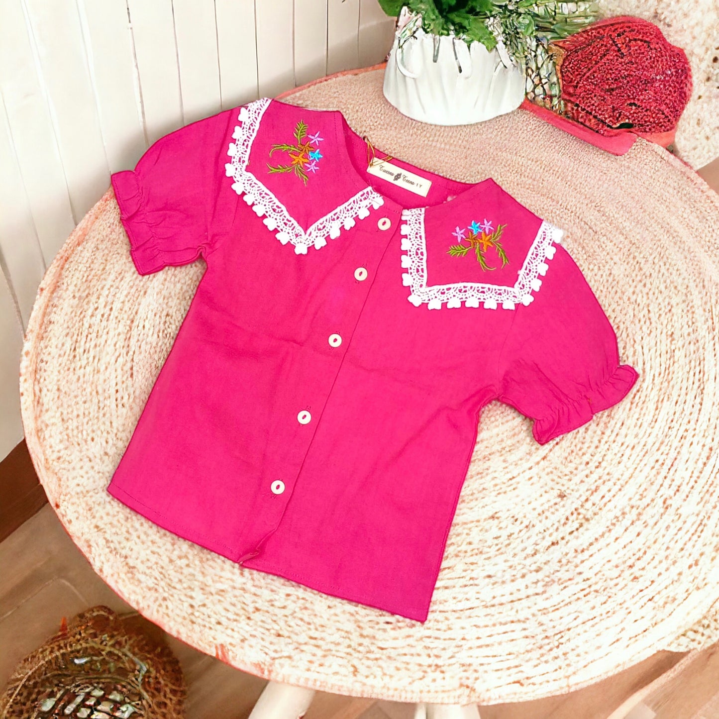 Girl Fancy embroidered Crop Top | 1-5 Years