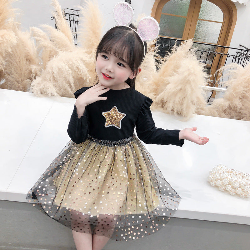 Mid season Black Star Frock | 2 to 5.5 Years