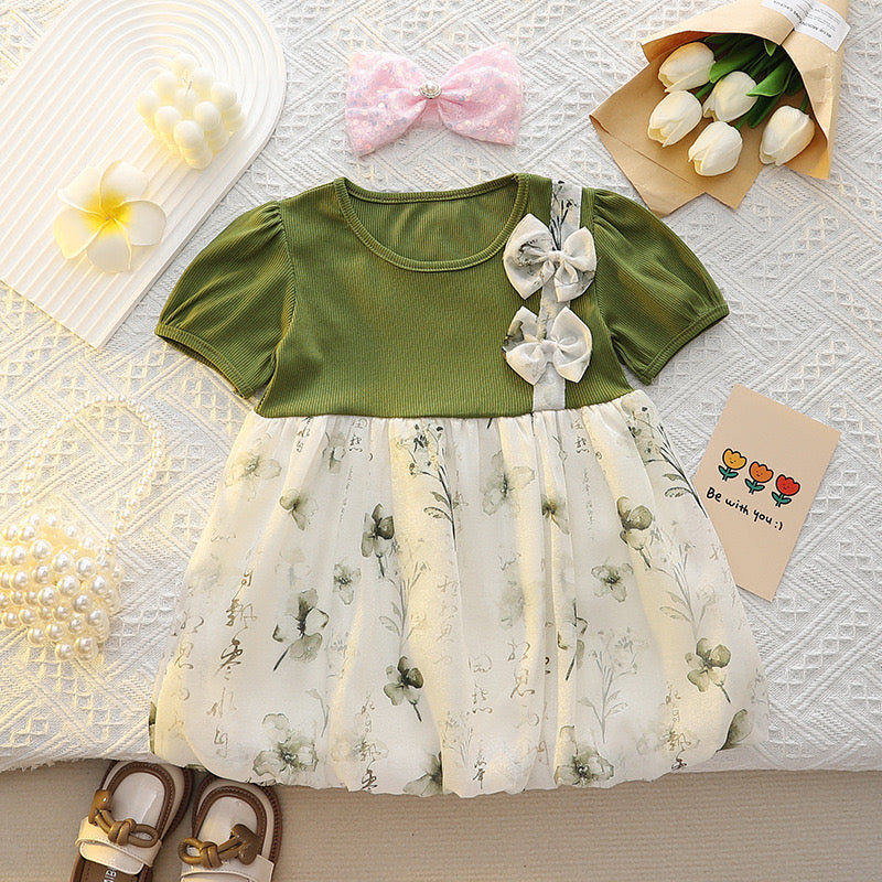 Side Bow Summer Outdoor frock for Princess | 9 Month to 3 Years