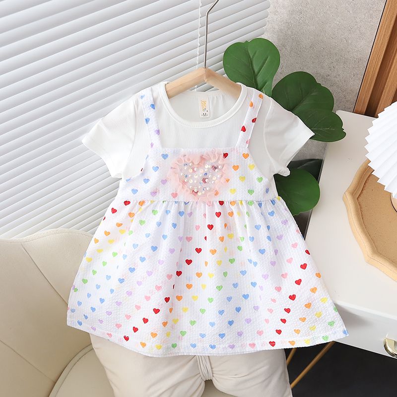Heart Print baby girl semi formal frock | 9 Month to 3 Years