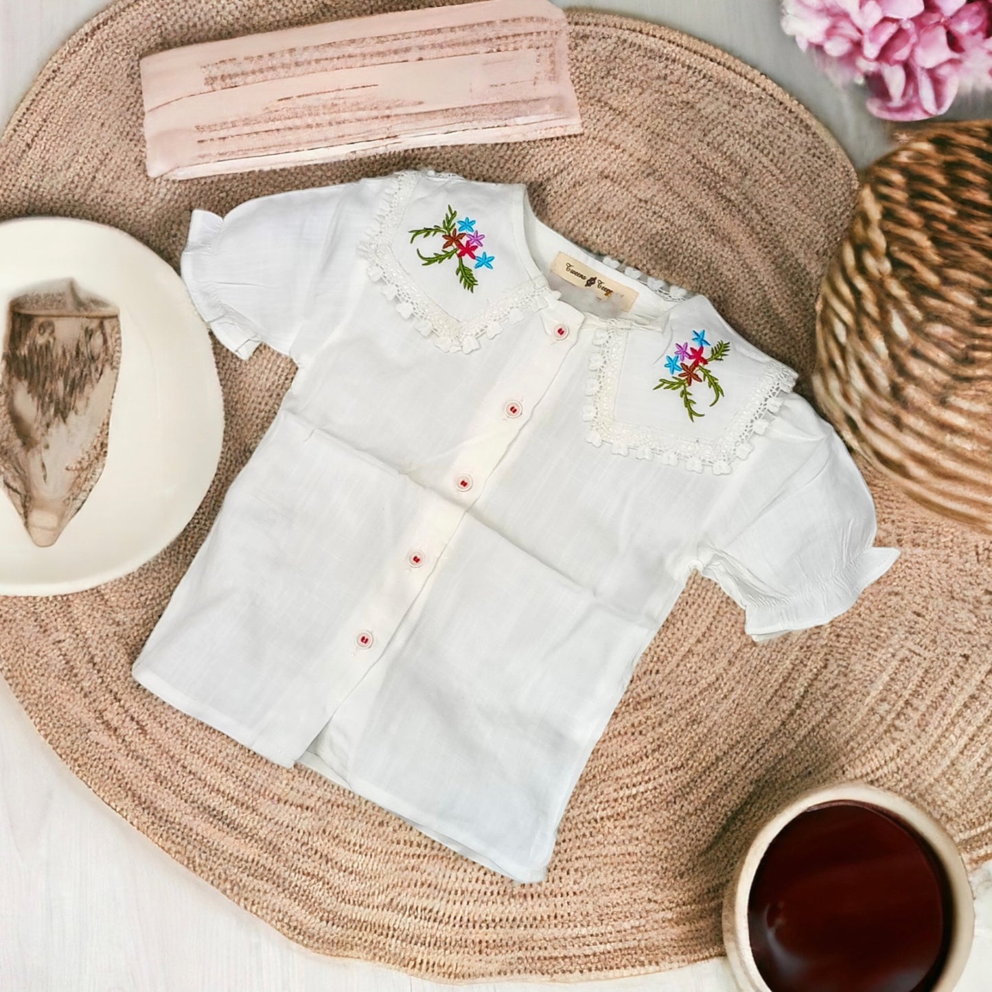 Girl Fancy embroidered Crop Top | 1-5 Years