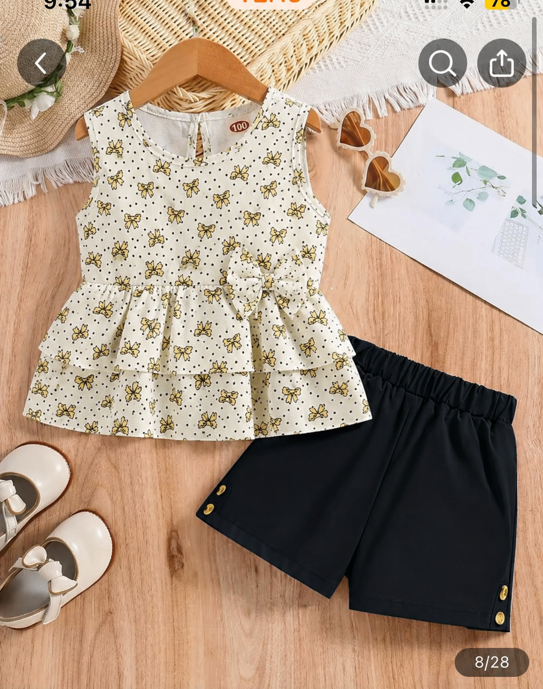 Girls Floral  Peplum Top & Shorts 2-Piece Summer Set | 1-3 Years
